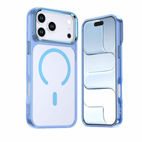 Coque de téléphone magnétique transparente avec cadre coloré pour iPhone 17 18 ProMax 16 15, étuis de protection magnétiques transparents pour Samsung S26u