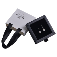 Ensemble de boîtes à bijoux en papier avec logo personnalisé imprimé, emballage de luxe pour collier pendentif avec tiroir blanc, boîtes à bijoux en carton, pièces