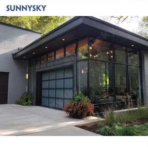 باب مرآب زجاجي أوتوماتيكي معزول بدون إطار من الألومنيوم للمنازل من سانيسكاي، مقاسات 9×8 و8×7 و12×7 و9×7 باللون الأسود - Product Image 6