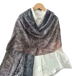 1 шт. весна-лето новый дизайн Пейсли печать хиджаб шарфы 85*185 см квадратные полиэфирные шали для платья для девочек
