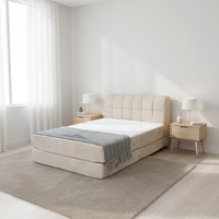 Lit King Size Compressé Facile à Assembler, Cadre Réglable Écologique, Matelas Doux, Design Moderne, Solution Gain de Place pour Chambre à Coucher