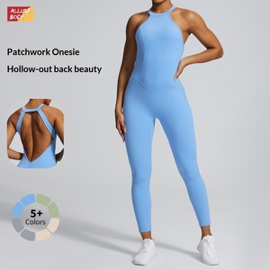 Cross-border Peach Butt Backless One-piece Yoga Suit Quick-drying Outdoor Waist-controlled Fitness Jumpsuit Tight <strong>Spaghetti</strong> - Product Image 2