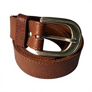 Ceinture décontractée vintage en cuir de vache noir BS INTERNATIONAL avec boucle ardillon en acier, design rectangulaire solide, durable, imperméable et écologique - Product Image 2