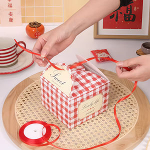 Bulk Custom Printed Logo Box Reusable <strong>Gift</strong> Card Boxes Cute Exquisite Food Wrapping Box with Ribbon for Birthday Wedding Parties - Product Image 2