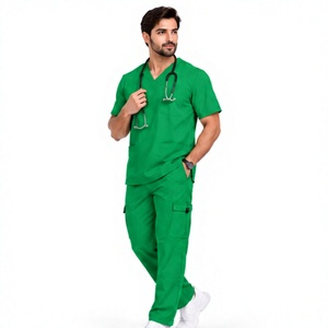 Nuevo conjunto de uniforme médico para hombre, pantalones tipo jogger, transpirables, elásticos, para doctor, enfermero, hospital, uniforme de enfermería, con logo personalizado. - Product Image 1
