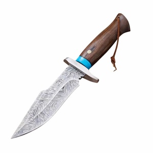 Couteau de poche pliable de haute qualité avec manche en bois et lame en acier inoxydable, personnalisable OEM, couteau de survie portable pour le camping, DIY - Product Image 1