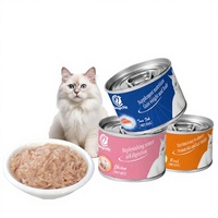 Suplemen Sehat yang Didukung OEM 85 gram*12 Kaleng Makanan Kucing Kaleng Bernutrisi Tekstur Pate Chunk Makanan Basah untuk Kucing