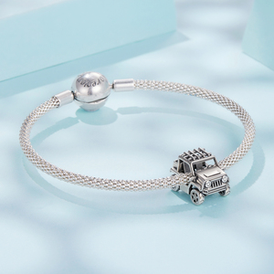 Breloque en argent sterling 925 en forme de véhicule tout-terrain, perle de voiture vintage pour femmes et hommes, bracelet et collier DIY, bijoux fins, cadeau SCC3171 - Product Image 5