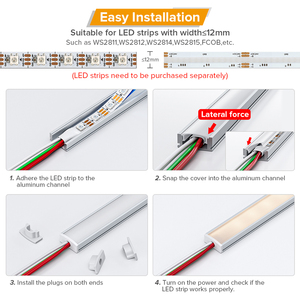 U hình ≤ 12mm chiều rộng nhôm COB SMD loạt dẫn Dải kênh khuếch tán hồ sơ - Product Image 3