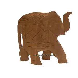 Tronc en bronze en bois vers le haut de la sculpture d'éléphant avec la conception artisanale pour l'école de bureau et la maison - Product Image 1