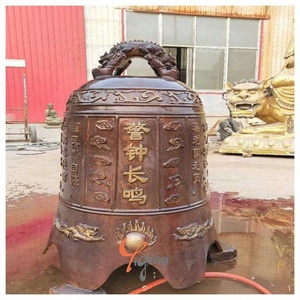 Custom-designed Large Bronze/<strong>Brass</strong> <strong>Bell</strong> Sculptures with Casting Technique Church Blessing Theme Cultural Inheritance - Product Image 5