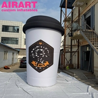 Gobelet à café gonflable géant de 4 m pour la décoration et la publicité des magasins de boissons, gobelet à café gonflable personnalisé pour la publicité