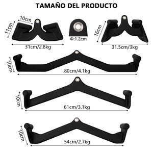 En stock : Accessoire barre de traction dorsale pour machine à câble, pour entraînement du dos, équipement de fitness pour salle de sport à domicile, en acier et caoutchouc - Product Image 3