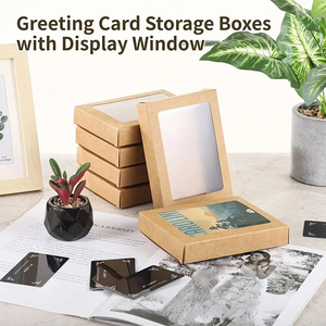 Boîtes rigides en <span class=keywords><strong>carton</strong></span> Kraft, 300g, pliables et recyclables, utilisées pour le stockage de cartes postales/cartes/photos, présentoirs de supermarché, 50 pièces/<span class=keywords><strong>lot</strong></span> - Product Image 1