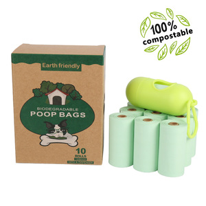 18 rouleaux de sacs à crottes de chien biodégradables pour l'élimination des déchets d'animaux domestiques pour un nettoyage facile des sacs à crottes avec distributeur de 2 pièces - Product Image 2