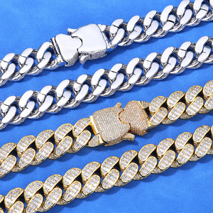 Bijoux Streetwear Urbain Authentique en Vermeil Or Triple Couche, Maillons Baguette Moissanite, Ensemble Sans Soudure en Argent S925, Style Hip Hop Personnalisé Bling B2B - Product Image 2