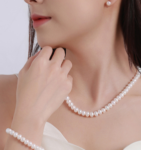 มีจำหน่ายทั้งสำหรับผู้ชายและผู้หญิง สร้อยคอและกำไลข้อมือเงินแท้ 925 ประดับมุก - Product Image 3