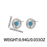 Boucles d'oreilles North Star pour hommes, croix turquoise, tendance mode européenne et américaine