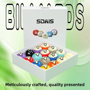 Billes de billard de style chinois-américain Guangzhou Sdais, en cristal noir, grand format, 16 couleurs, 5,72 cm, ensemble complet - Product Image 1