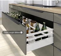 Poignées de porte ergonomiques en alliage d'aluminium robustes et minces, design invisible, différentes longueurs, pour armoire haute ou placard.