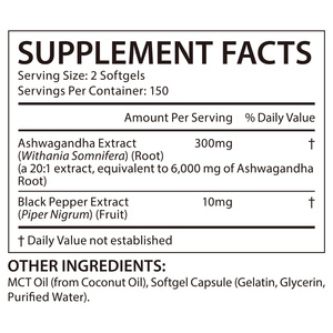 Acentiallabs Ashwagandha Complex Softgels Supplementen 300 Kapsels met Kokos MCT Olie en Biologisch Ashwagandha Wortel Extract - Product Image 4