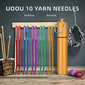 10 Agujas <span class=keywords><strong>de</strong></span> Tejer <span class=keywords><strong>de</strong></span> Ojo Grande, Accesorios <span class=keywords><strong>de</strong></span> Ganchillo, Agujas <span class=keywords><strong>de</strong></span> Aluminio para Tejer y Reparar Tapices - Product Image 2