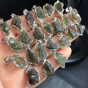 Natural High Quality Healing Czech <strong>Moldavite</strong> Gemstone Crystal Pendant 925 Sliver Crystal <strong>Necklace</strong> for Decorations Craft Gift - Product Image 6