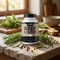 Kapsul Suplemen Hati Sapi yang Diberi Makan Rumput, Zat Besi Alami, Vitamin B12, 60 Kapsul, 2 Kali Sehari, Penambah Energi, Bersertifikat GMP, 2.2g