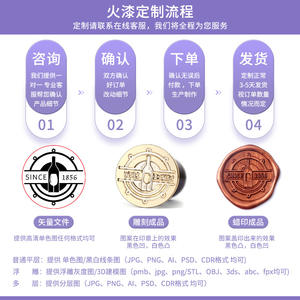 Sello de cera personalizado con relieve, cabezal redondo de cobre de 2.5cm 3cm para sellar papel, decoración de diario. - Product Image 5