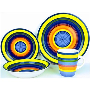 Bộ Đồ Ăn Bằng Gốm Sơn Màu Xanh Lam Bộ Đồ Ăn Thái Lan Xicaras De Porcelana 16 Món - Product Image 2