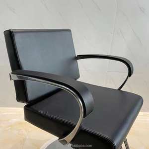 Silla de peluquero lista para enviar, muebles de salón de color negro y dorado, venta al por mayor - Product Image 2