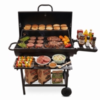 Offre Spéciale : Unité Mobile de 430 m² En. Barbecue à charbon de bois avec fumoir intégré pour pique-nique et camping en extérieur