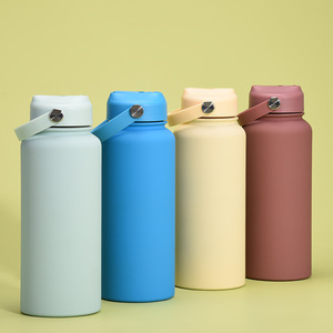 Termo Deportivo Portátil Ecológico de Acero Inoxidable de 1000ml con Doble Pared Aislada al Vacío, Tapa con Revestimiento de Goma Mate y Acabado en Polvo, Estilo Americano - Product Image 2