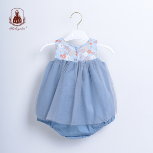 Ropa informal para bebés y niñas, vestido siameses con bragas, color azul, gran oferta - Product Image 3