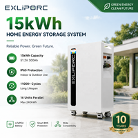 Batterie LiFePO4 sur pied de 16 kWh, 51,2 V 314 Ah, IP65, système de stockage d'énergie solaire pour la maison