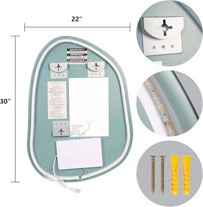 22x30 Zoll LED-Badezimmers piegel für die Wand, Antibes chlag spiegel für Badezimmer, 3 Farben und dimm bares Licht, horizontal/vertikal - Product Image 6