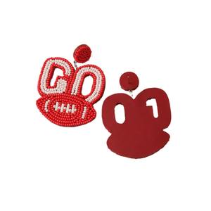 2025 personnalisé perlé Baseball Football Softball boucles d'oreilles à la main jour de jeu boucles d'oreilles pour Sport fête cadeau - Product Image 4