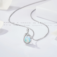 Collier en argent sterling S925 avec opale naturelle, larmes de vie, vente en gros personnalisée, pendentif en forme de larme, mode de luxe pour femmes