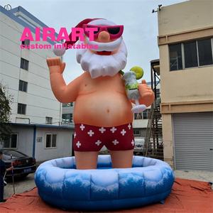 Décoration de Fête de Noël de Style Hawaïen Père Noël Gonflable, Ballon Mascotte Géant Gonflable Père Noël - Product Image 3