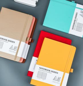 Logo personalizzato stampato A5 Journal Notebook fodera in tessuto di lino con copertina rigida in pelle organizzatore quotidiano filo per cucire diario - Product Image 1