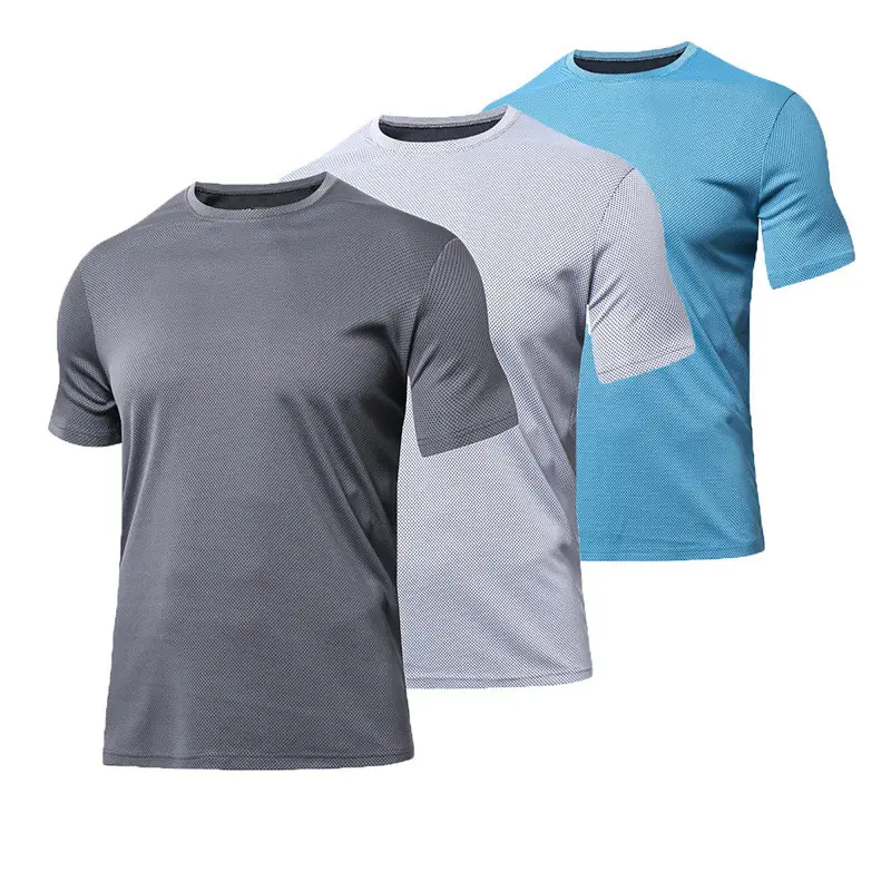 YG074 T-shirt de sport pour homme, vêtements d'entraînement, de course, de sport en plein air, de marathon, à séchage rapide, de fitness