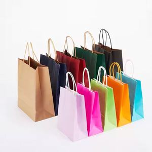 Bolsa de Papel Kraft Personalizada de Fábrica para Joyería, Impresión Offset, Bolsas de Regalo Personalizadas, Bolsa de Compras Reutilizable y Reciclable - Product Image 1