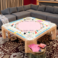 Tapis de jeu de mahjong et de société en caoutchouc à thème Halloween, antidérapant, imperméable, avec règles de jeu imprimées, pliable, durable, insonorisant, pour 4 joueurs