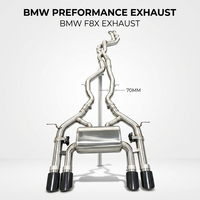 Knalpot Catback SDO untuk BMW M3 M4 F80 F82 F83 3.0T 2014-2019 Stainless Steel Valvetronic Muffler Dengan Katup Elektronik