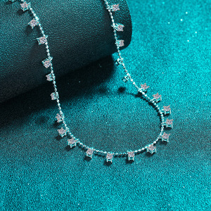 โรงงานขายส่งขายส่ง3CT VVS Moissanite เครื่องประดับ925สเตอร์ลิงเงิน PT950ชุบแฟชั่น chokers สร้อยคอสำหรับผู้หญิง - Product Image 4