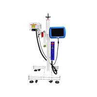 Autofocus en ligne volant 30W co2 galvo laser machine de marquage avec convoyeur pour jeans carte d'identité câble oiseau anneau stylo gravure sur bois