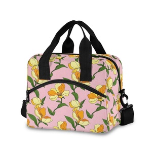 Hawaiian Fresh Style Custom Plumeria <b>Tote</b> <b>Lunch</b> Box Portable Insulated Soft Cooler <b>Lunch</b> <b>Bag</b> With Pockets for Picnic Food - Product Image 1