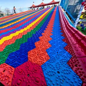 Toboggan en plastique arc-en-ciel commercial d'extérieur pour enfants et adultes, équipement de <span class=keywords><strong>parc</strong></span> d'attractions, <span class=keywords><strong>parc</strong></span> de trampolines - Product Image 4