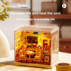 Onshine - Rompecabezas 3D de Plástico ABS, Juguete de Regalo Unisex Hecho <span class=keywords><strong>a</strong></span> Mano, Kit de Casa de Muñecas en Miniatura, Funciona con Pilas, Dormitorio, Cafeterí<span class=keywords><strong>a</strong></span> - Product Image 6