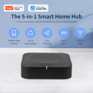 Passerelle Hub Zigbee Intelligente Sans Fil Double Bande <span class=keywords><strong>Tuya</strong></span> 2.4G/<span class=keywords><strong>5GHz</strong></span> Wi-Fi pour Système Domotique, Contrôle Vocal et à Distance via Application, Compatible 128 Appareils Haute Tension - Product Image 5